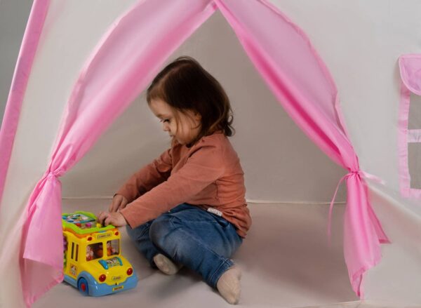 Kinder speeltent XL Roze – Met LED Verlichting & Draagtas | Voor Binnen & Buiten - Image 3