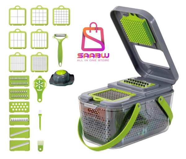 Mandoline - Multifunctionele Groentesnijder Met Opbergbox - Handmatig groentensnijder - Image 9