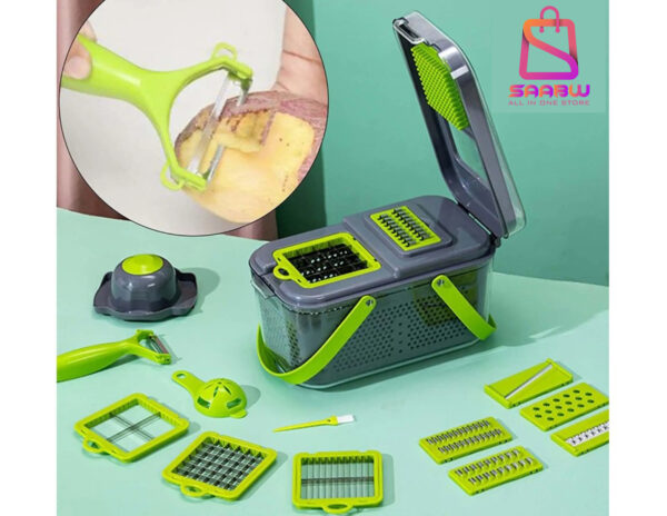 Mandoline - Multifunctionele Groentesnijder Met Opbergbox - Handmatig groentensnijder - Image 10