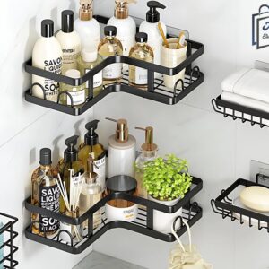 Wandplankenset Badkamer – 3 Draadmanden & 2 Hoekplanken | Opbergrek voor Douche & Toilet