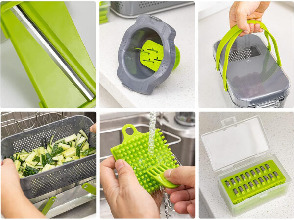 Mandoline - Multifunctionele Groentesnijder Met Opbergbox - Handmatig groentensnijder - Image 2