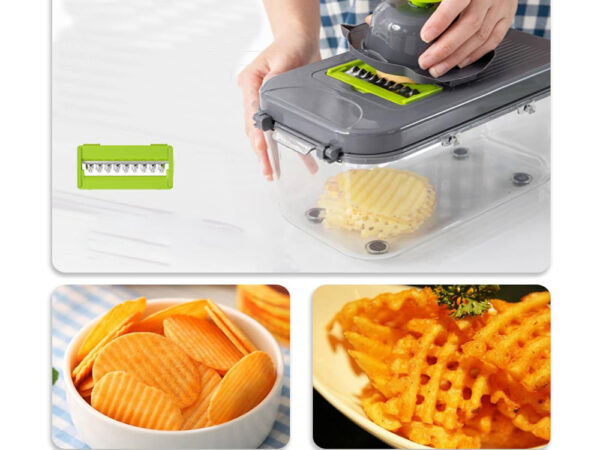 Mandoline - Multifunctionele Groentesnijder Met Opbergbox - Handmatig groentensnijder - Image 3