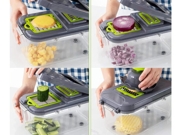 Mandoline - Multifunctionele Groentesnijder Met Opbergbox - Handmatig groentensnijder - Image 6