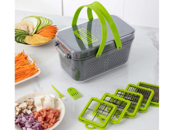 Mandoline - Multifunctionele Groentesnijder Met Opbergbox - Handmatig groentensnijder - Image 8